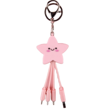 Special Star Gift  items phone cable multi function 3in1 fast charging keychain charging cable